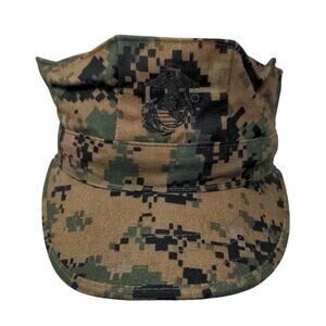 US Marine Corps USMC Garrison Marpat Woodland Camo Cover Hat Military Small